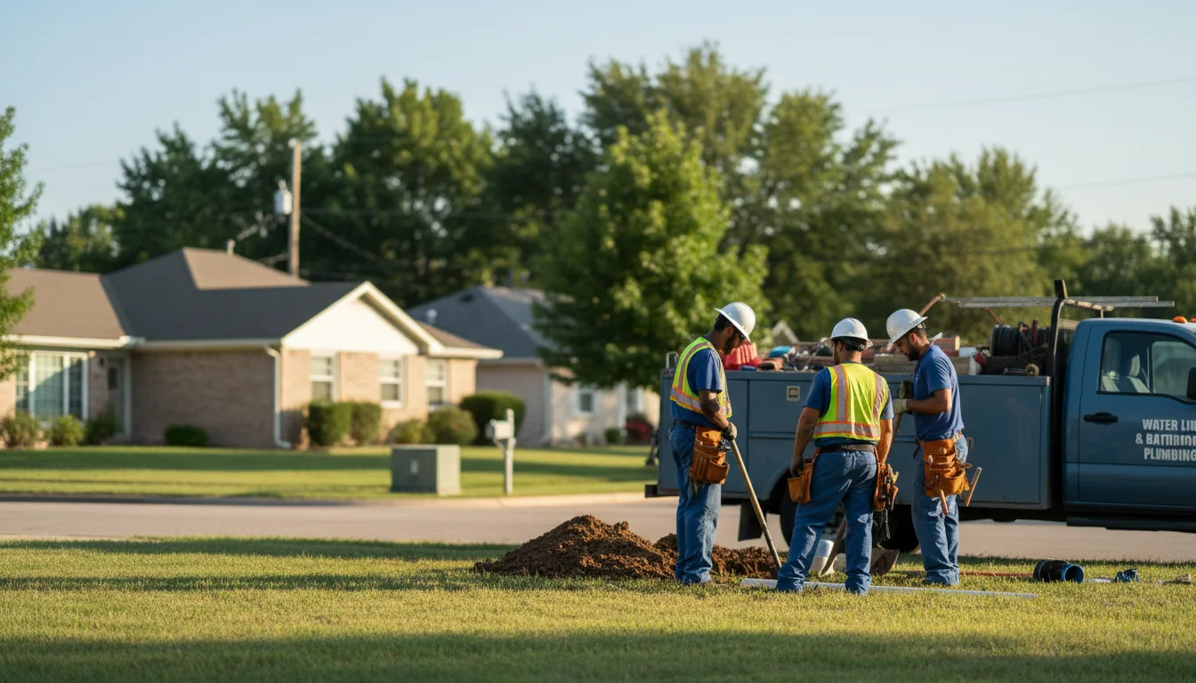Residential water line and bathroom plumbing service in Wellman, TX